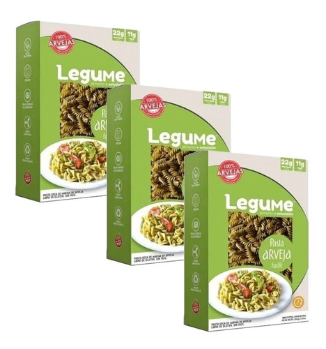 Pasta Seca De Arveja Fusilli Fideos Legume 284gr Pack X 3