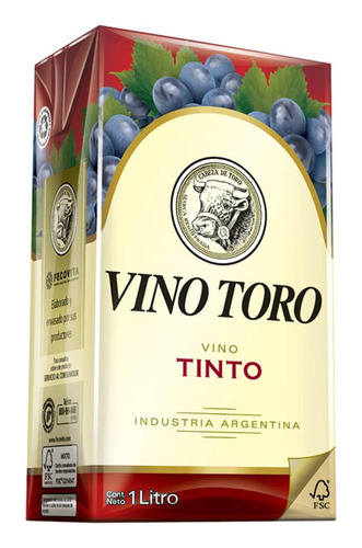 Vino Tetra Tinto 1 Lt Toro Vinos En Tetra Brick