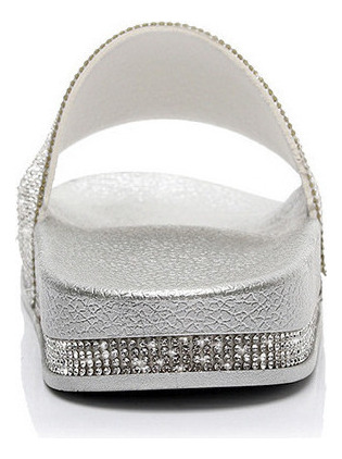 Zapatillas Estilo Diamantes De Imitación Y Sandalias De Suel