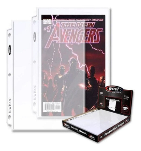 100 Paginas Protectoras De 1 Bolsillo Para Comic Bcw