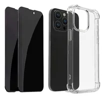 Comprar Funda Tpu + 2 Micas Privacidad Cristal Templado Para iPhone 