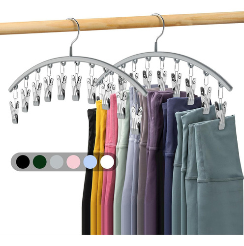 Timotech Set De 2 Ganchos Para Pantalones O Leggings Color Plateado