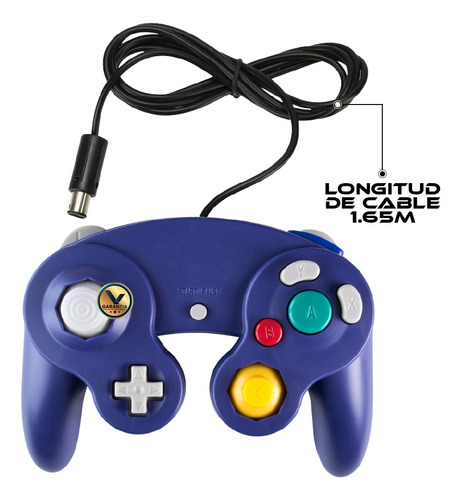 Control Alambrico Compatible Con Nintendo Gamecube Azul