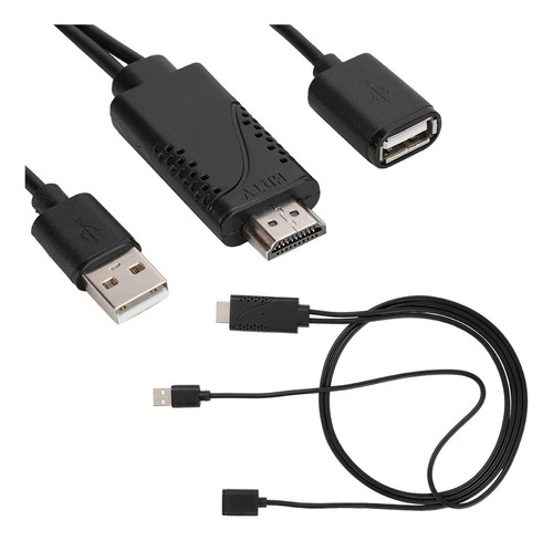 2 En 1 1080p Micro Usb Hembra A Hdmi Macho Hdtv Cable Adapta