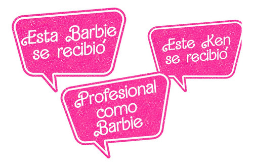 Kit Imprimible Props Carteles Recibida Graduación | Barbie