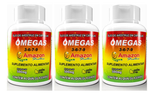 Oleo De Avestruz 60 Caps Omega 3 6 7 9 Amazon Struthio