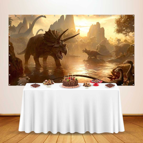 Painel Festa Aniversário Dinossauros 2,00x1,00m Em Lona