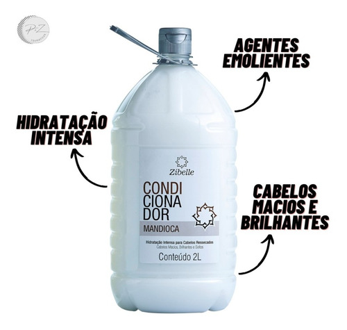 Kit Shampoo + Condi Mandioca Maciez E Brilho 2l Zibelle