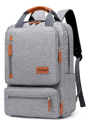 Mochila Urbana Impermeable Reforzada Levys Bazar Bolsillos Laptop Unisex Color Gris