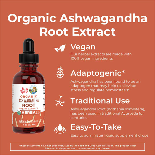 Suplemento Maryruth Organics Ashwagandha Root 60 Porções