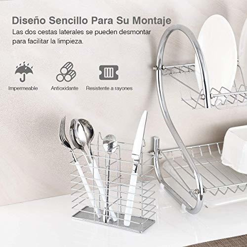 Imagen 3 de 7 de Escurridor De Trastes 2 Niveles, Escurridor De Platos Con Po