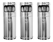 Comprar Kit 3 Botes Para Basura De Acero Inox 20x58 Cm