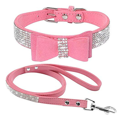 Etopars Rinstone Dog Collar Leashes, Crystal Diamond Twldh