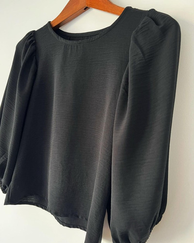 Blusa Negra Manga 3/4 Talle 1, Lemon