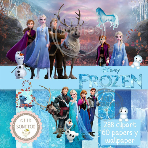 Kit Cliparts Imagenes Png Papeles Digitales Frozen Disney