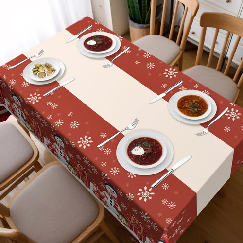 Mantel De Navidad, Mantel De Plástico Desechable De 3 Paquet