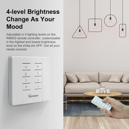 Imagen 7 de 10 de Kit Sonoff D1 - Dimmer, Control Remoto Y Base