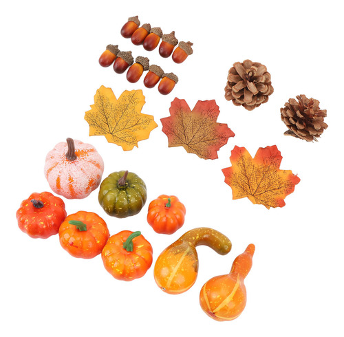Set De 30 Unidades, Decoración De Hojas De Otoño Y Bellotas,