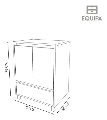 Vanitory De Pie 50 Cm Para Bacha De Apoyo Mueble De Baño