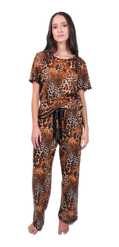 Set 5 Pza Pijama Loungewear Blusa Y Pantalon En Animal Print