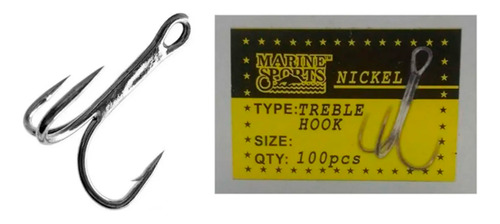Garateia Treble Hook Marine Sports N°1 Com 100 Unidades