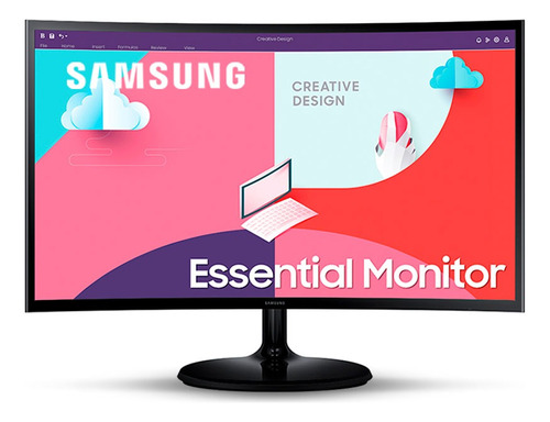 Monitor Samsung Essential S3 Profecional Curvo 24  Ls24c360e