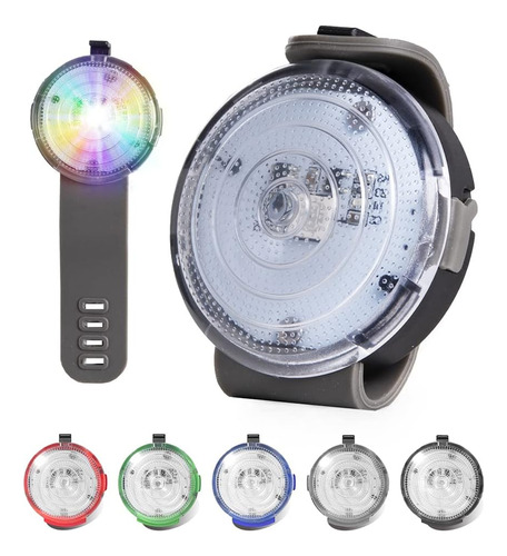 Luz Led Recargable Para Collar De Perro - 4 Modos - Gris