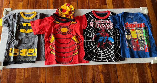 Remera Niño Superheroes Batman Ironman Spiderman Avengers X4