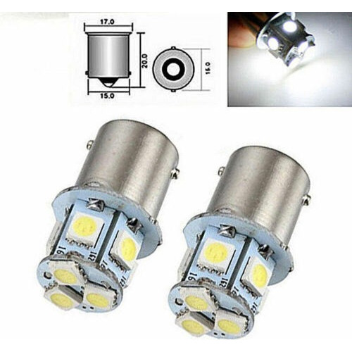 Lamparas 12v 1 Polo 9 Leds 1156 - 5050  Blanca Farol .x2 L10