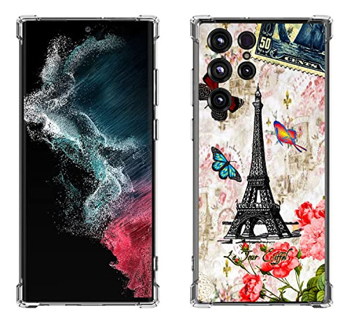 Funda Para Galaxy S23 Ultra Paris Tower Butterfly Acabado Su