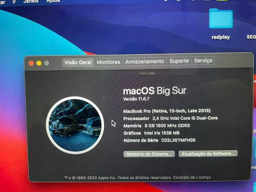 Imagem 4 de 6 de Macbook Pro (retina, 13-inch Late 2013) - I5/8gb/ssd256