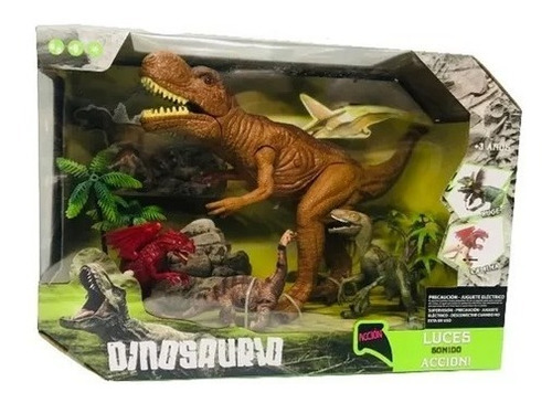 Kit Dinosaurios Mediano  - T-rex  Camina Luz + Sonido