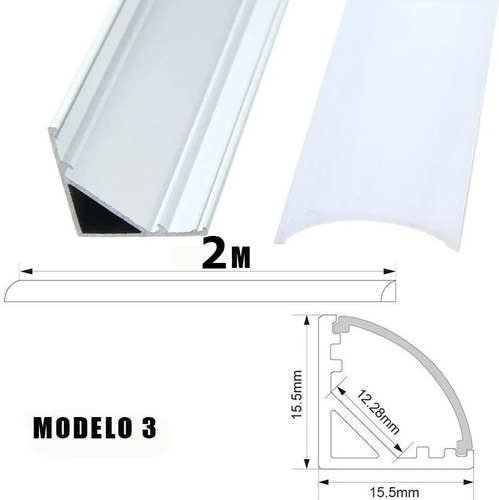 Perfil Sobrepor 17mm Aluminio P/ Fita Led 2 Metros Promoção