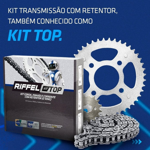 Kit Relação Ys 250 Fazer 2006 A 2017 Top Com Retentor Riffel