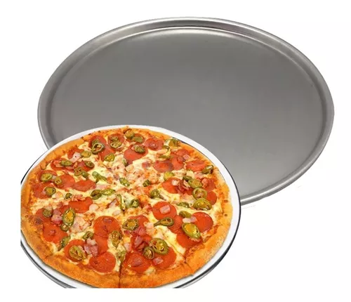 Set 3 Moldes Charolas Para Hornear Pizza De Aluminio 40 Cm Genérica  Resistentes