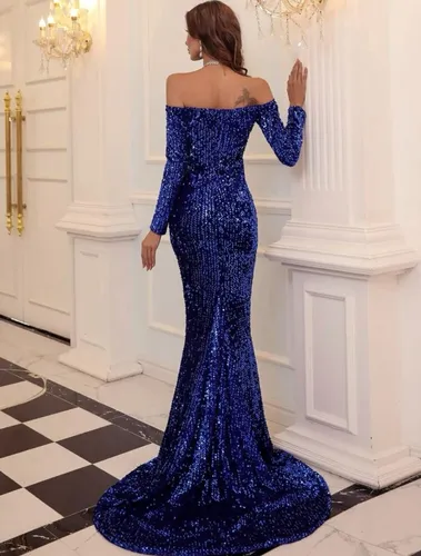 Vestido Longo Sereia Com Calda Festa Casamento Brilho Paet