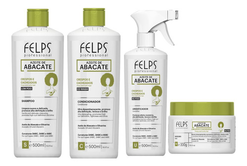 Kit Felps Cachos Shamp E Cond.500ml+umidifi.500ml+masc. 300g