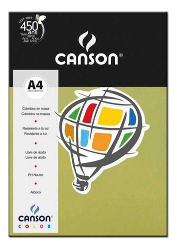 Papel Color Verde Kiwi A4 C/10 Canson