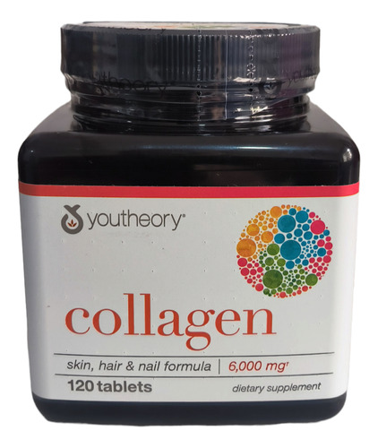 Colágeno De 6000 Mg, 120 Cápsulas Youtheory. Importado 