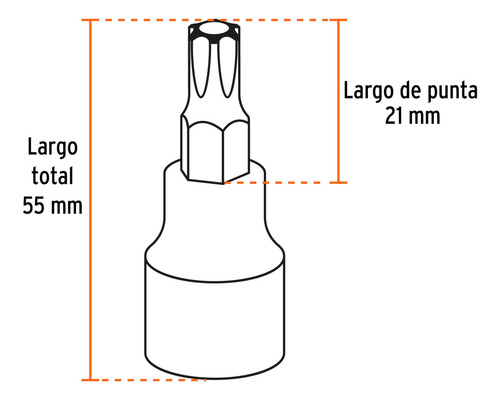 Juego De 7 Dados Cuadro 1/2 Punta Torx, Truper