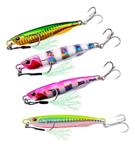 4x Jigs Pesca Jig Señuelos Señuelos Rapala Jig De Pesca 40g