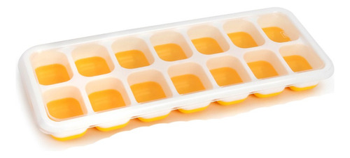 Bandeja Silicona Para Cubitos De Hielo Libre Bpa 14 Ranuras Color Amarillo