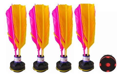 Kit 4 Peteca Oficial Profissional Colorida Original Leve