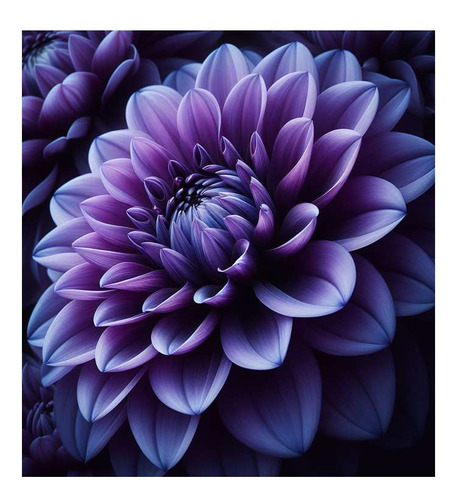 Vinilo 45x45cm Flor Loto Indigo Dahlia Violeta Floral M1