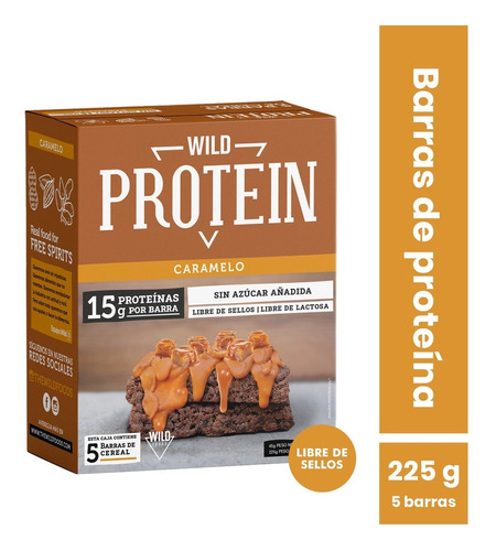 Imagen 1 de 1 de Wild Protein Caramel 5 Unidades
