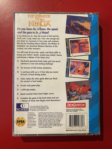 Sega Cd Revenge Of The Ninja (Usado)