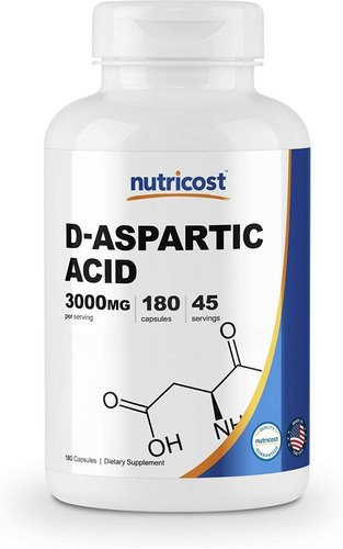 Acido Aspartico 3000mg / 180 Capsulas. Nutricost