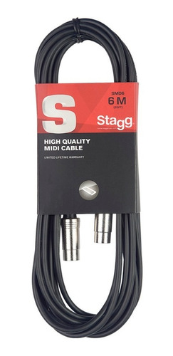 Cable Midi/midi Stagg Serie S 6m Conectores Metálicos