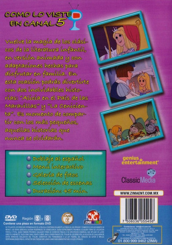 Imagen 2 de 3 de Clasicos Cenicienta & Alicia En El Pais Las Maravillas Dvd