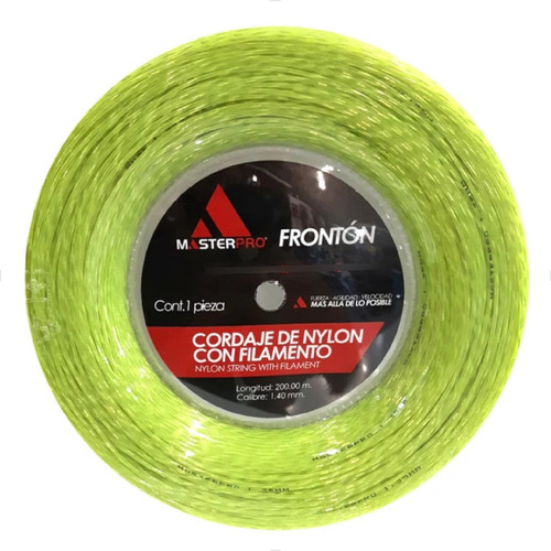 Rollo Cuerda Masterpro Nylon Con Filamento 200m Verde Limón